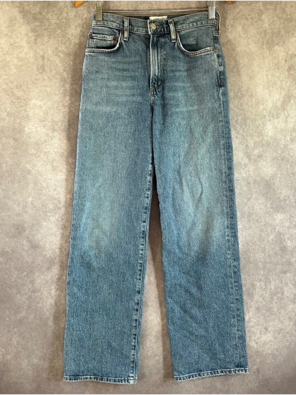 Agolde Harper Straight Leg Jeans in Medium Blue Wash